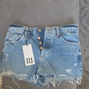 River Island Distressed Blue Jean Shorts  in a "Medium Wash Size 10